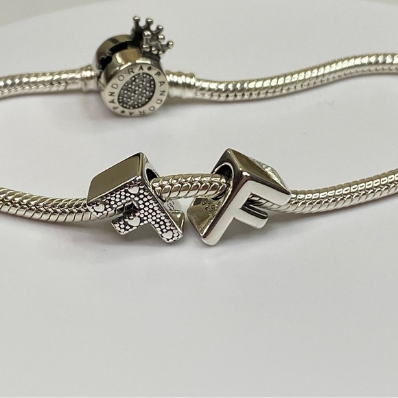 Sterling Silver Letter F Charm - Picture 2 of 9